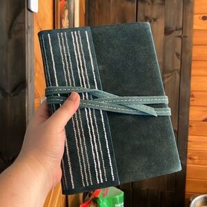 Teal Suede Journal with Strap